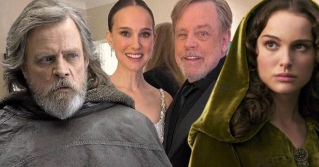 Natalie Portman nei panni di Padmé e Mark Hamill nei panni di Luke