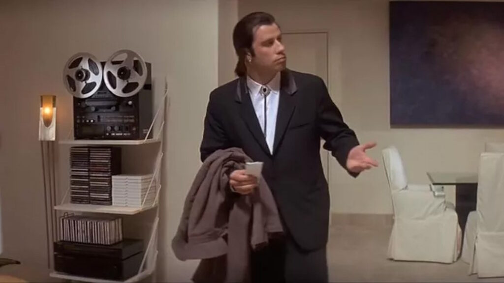 John Travolta in Pulp Fiction, ospite a Sanremo 2024