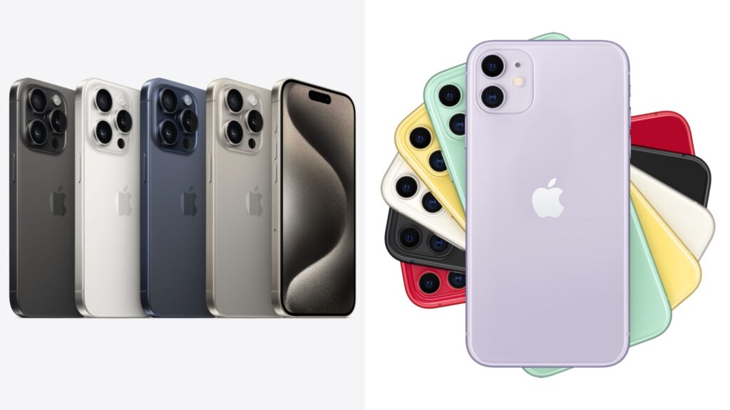 Apple iPhone 15 Pro e iPhone 11