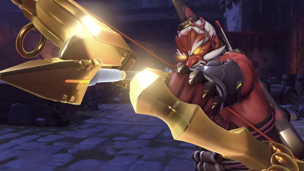 Overwatch 2 Hanzo con il suo arco dorato