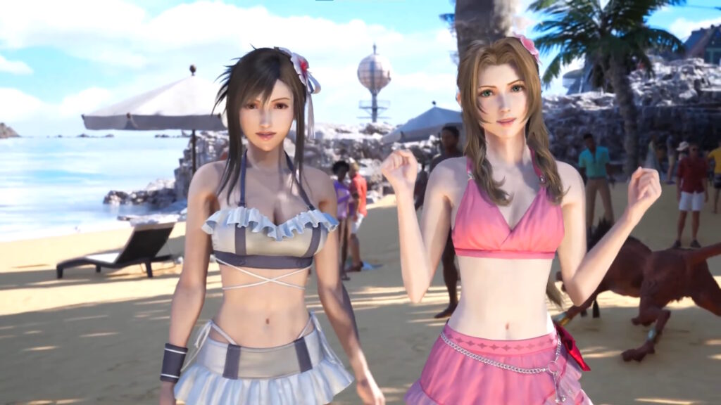Final Fantasy 7 Rebirth Tifa e Aerith in spiaggia