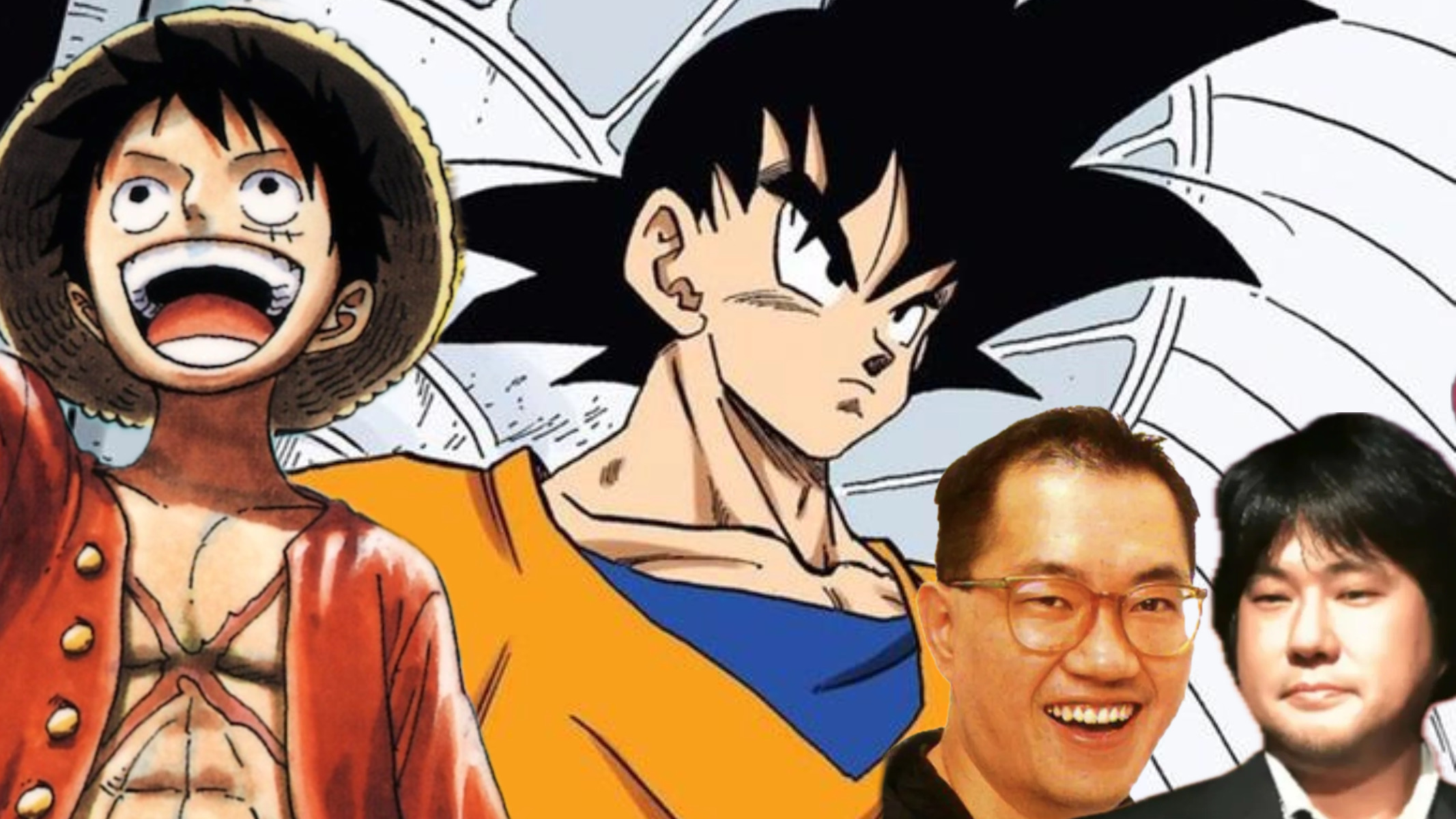 Luffy di One Piece, Goku di Dragon Ball, Toriyama e Oda