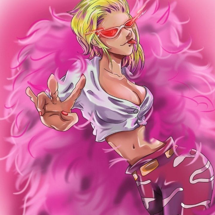 Artwork Doflamingo donna su One Piece