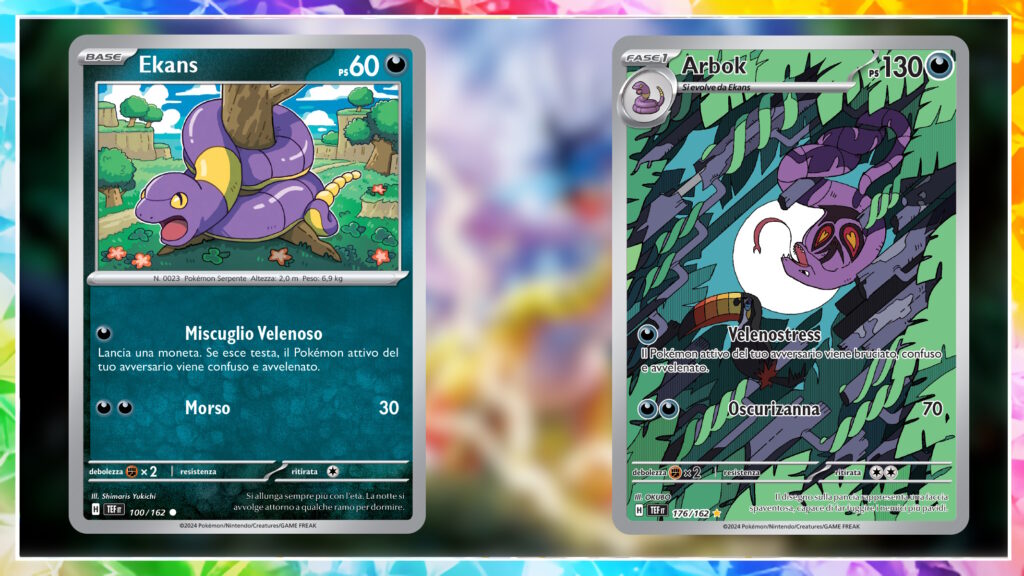 Espansione carte Pokémon cronoforze: Ekans/Arbok in anteprima esclusiva