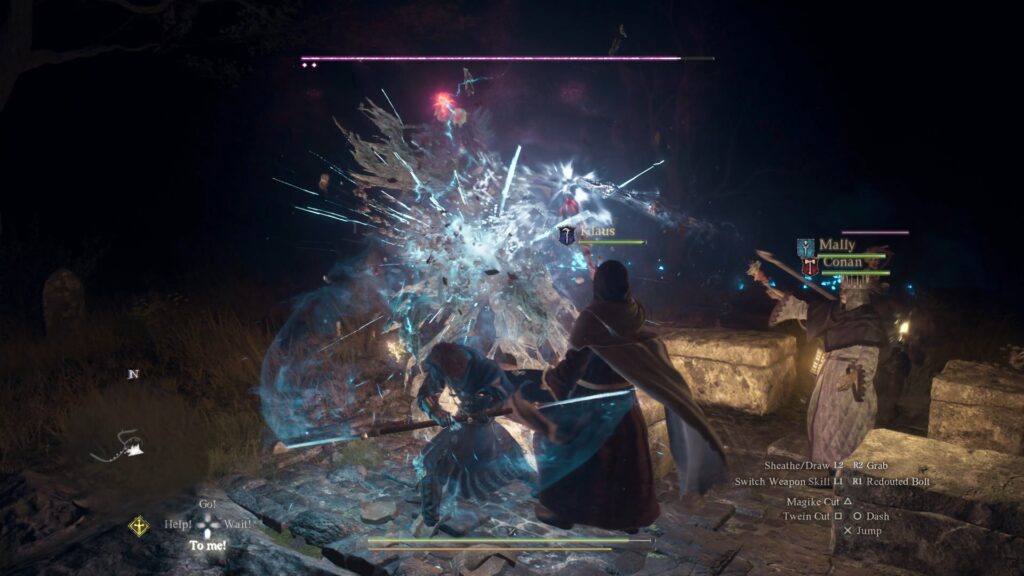 Dragon's Dogma 2 cavaliere magico colpisce lich wight