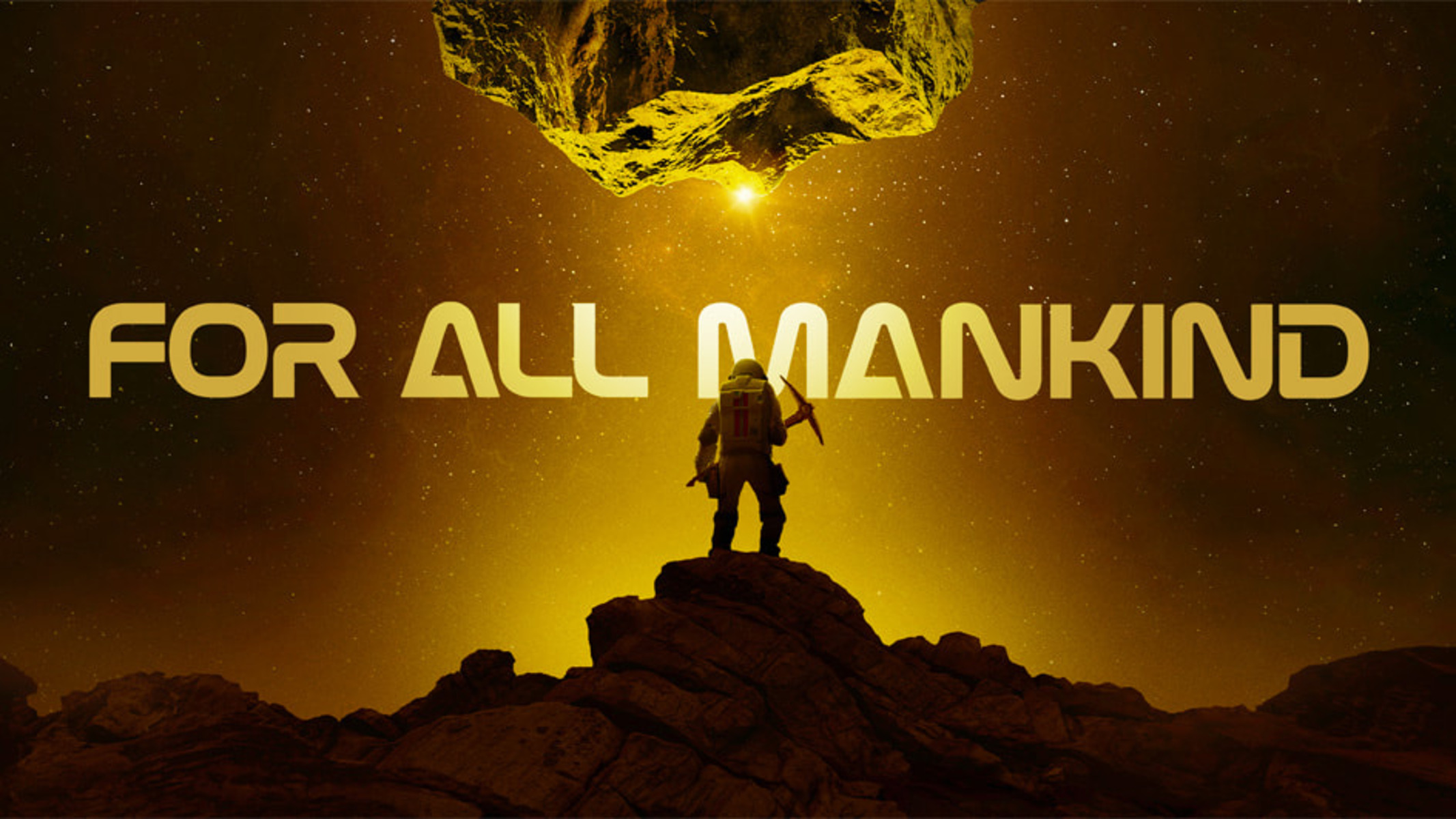 Il poster della serie tv distribuita da AppleTV+ "For All Mankind".
