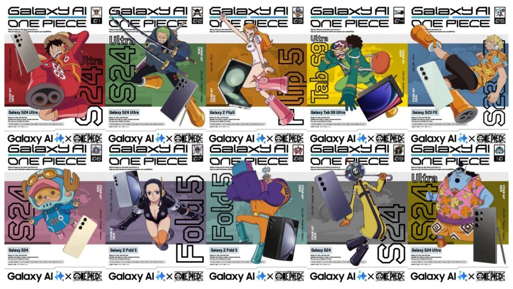 Personaggi di One Piece con Galaxy AI