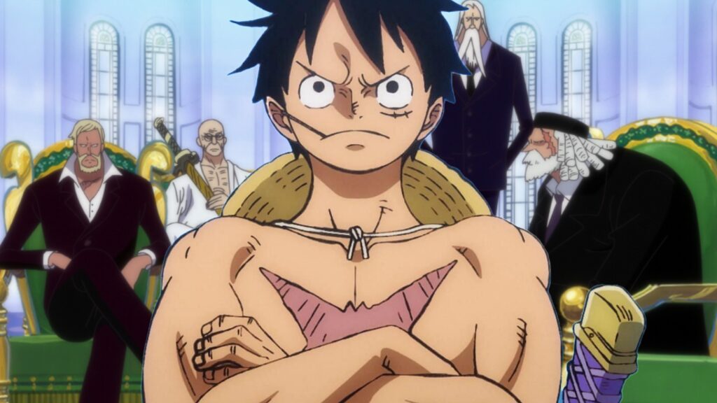 Luffy e i Gorosei di One Piece