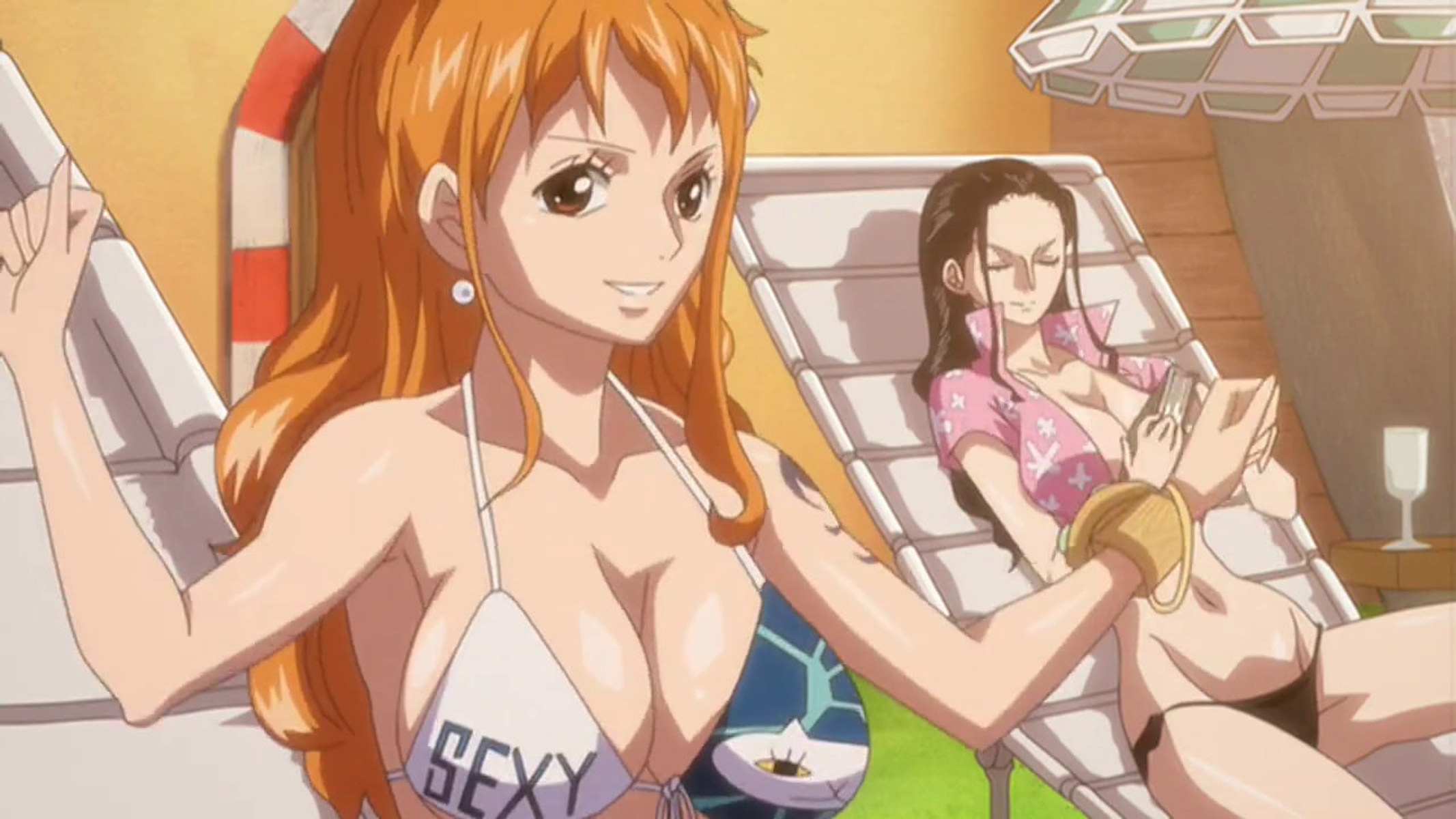 One Piece Gold Nami e Nico Robin in bikini