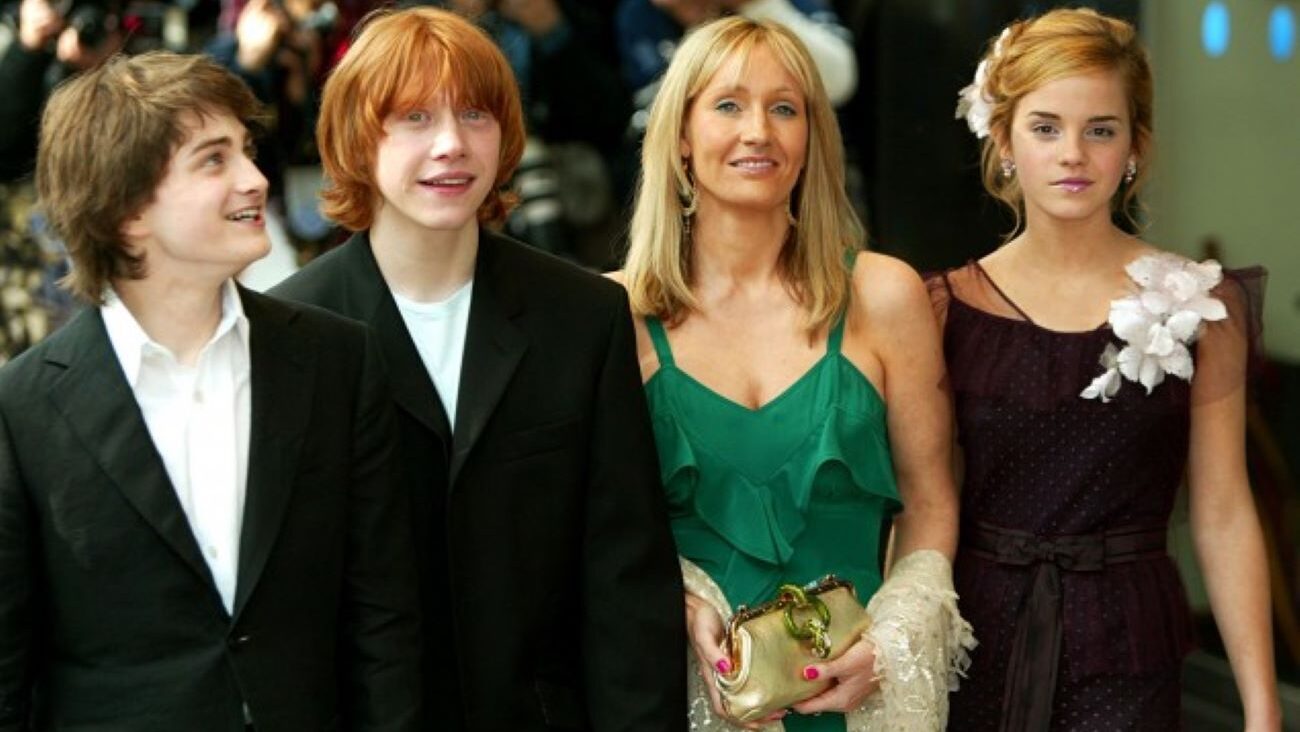 Daniel Radcliffe, Rupert Grint, J. K. Rowling, Emma Watson