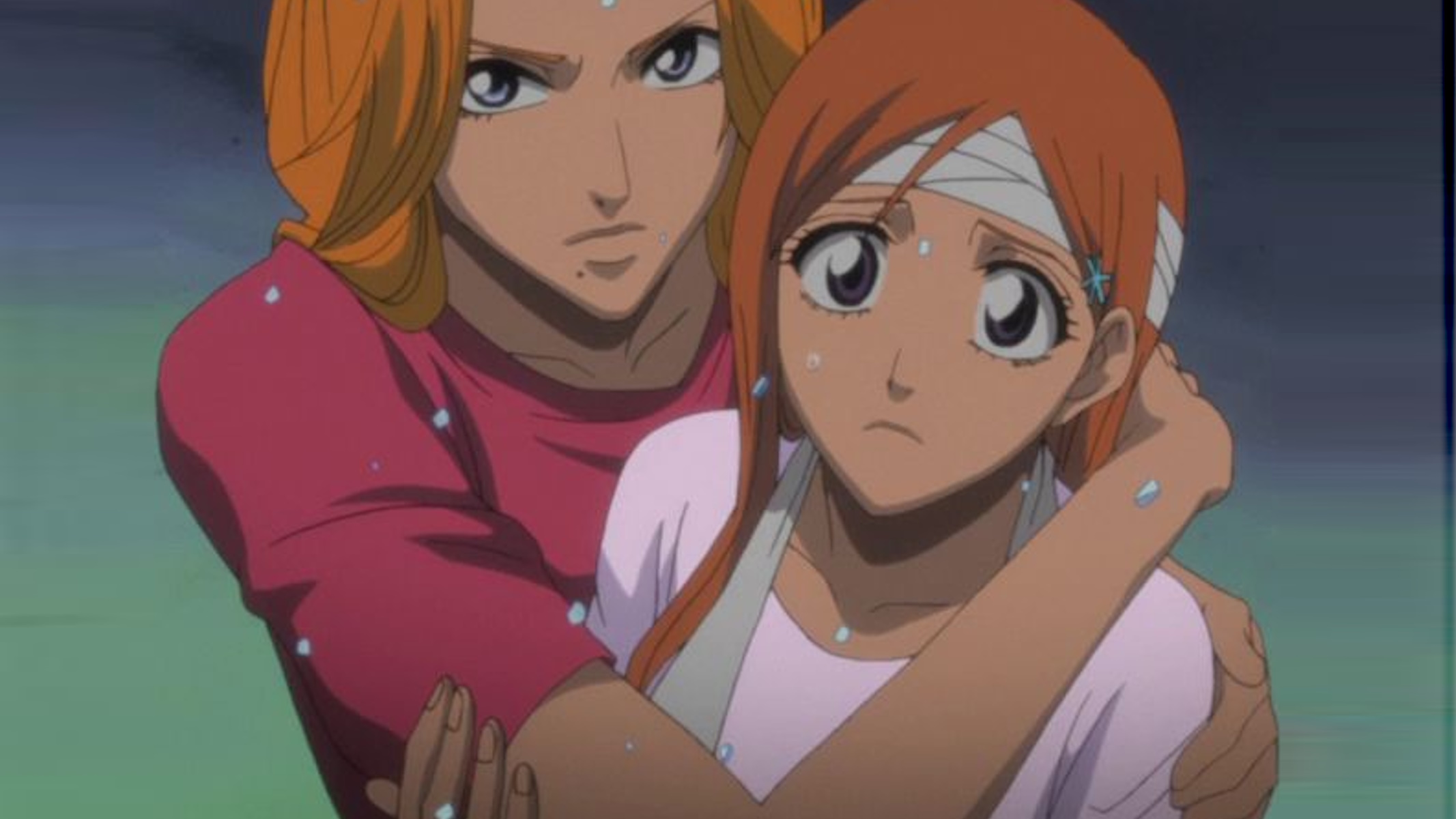 Bleach Rangiku e Orihime che si abbracciano