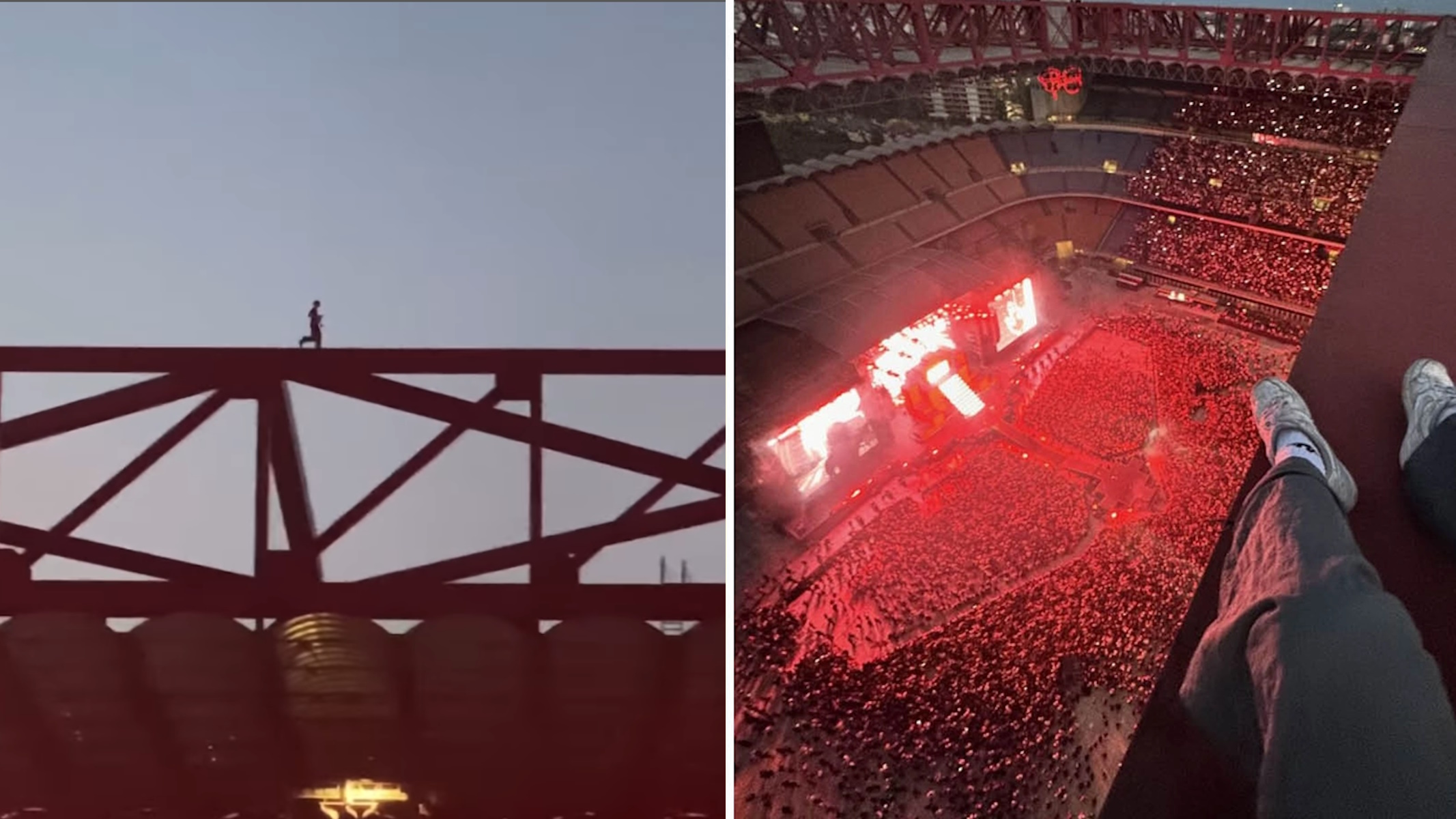 Alcune foto di Dedelate dal tetto di San Siro durante il concerto di Sfera Ebbasta
