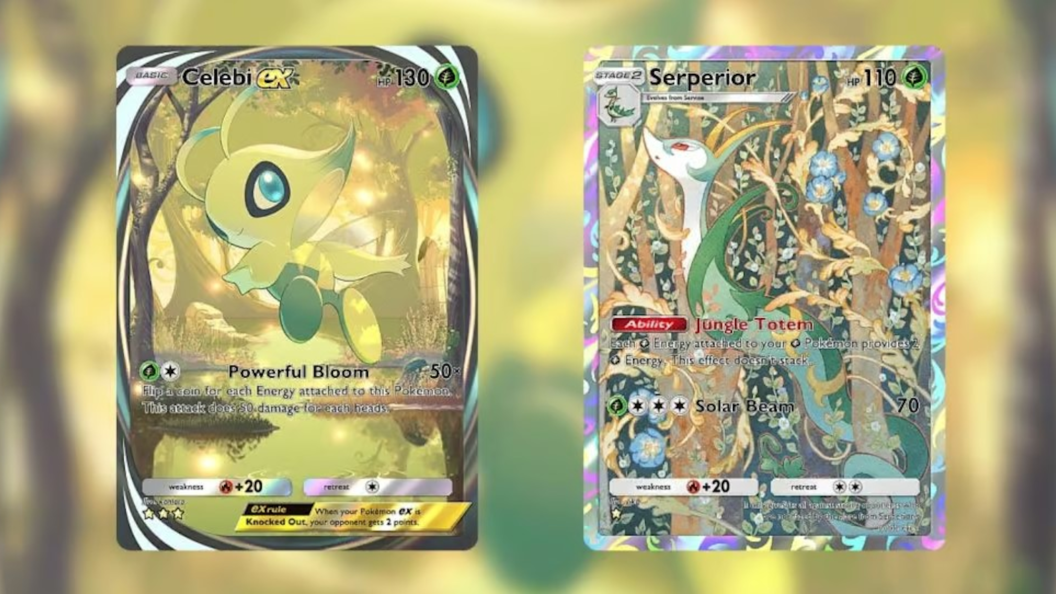 Celebi e Serperion in pokemon gcc pocket