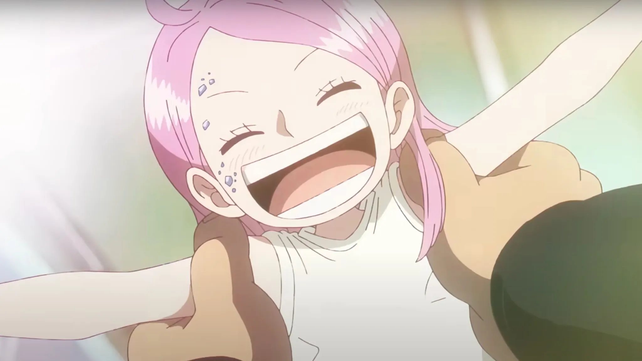 La piccola Bonney nel flashback di Kuma di One Piece