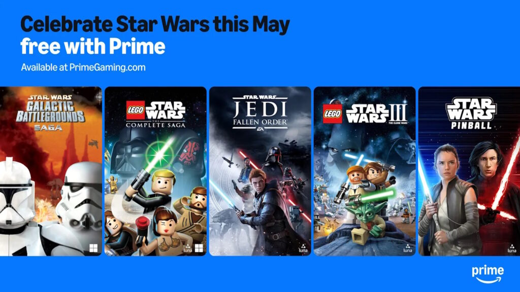 Amazon Prime Gaming: una galassia di titoli gratuiti per il mese di Maggio 2025 1 prime gaming maggio 2025 star wars