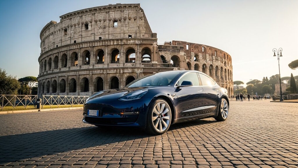 Una Tesla guida in autonomia sulle strade di Roma: il test condotto ai piedi del Colosseo 1 tesla model 3 colosseo