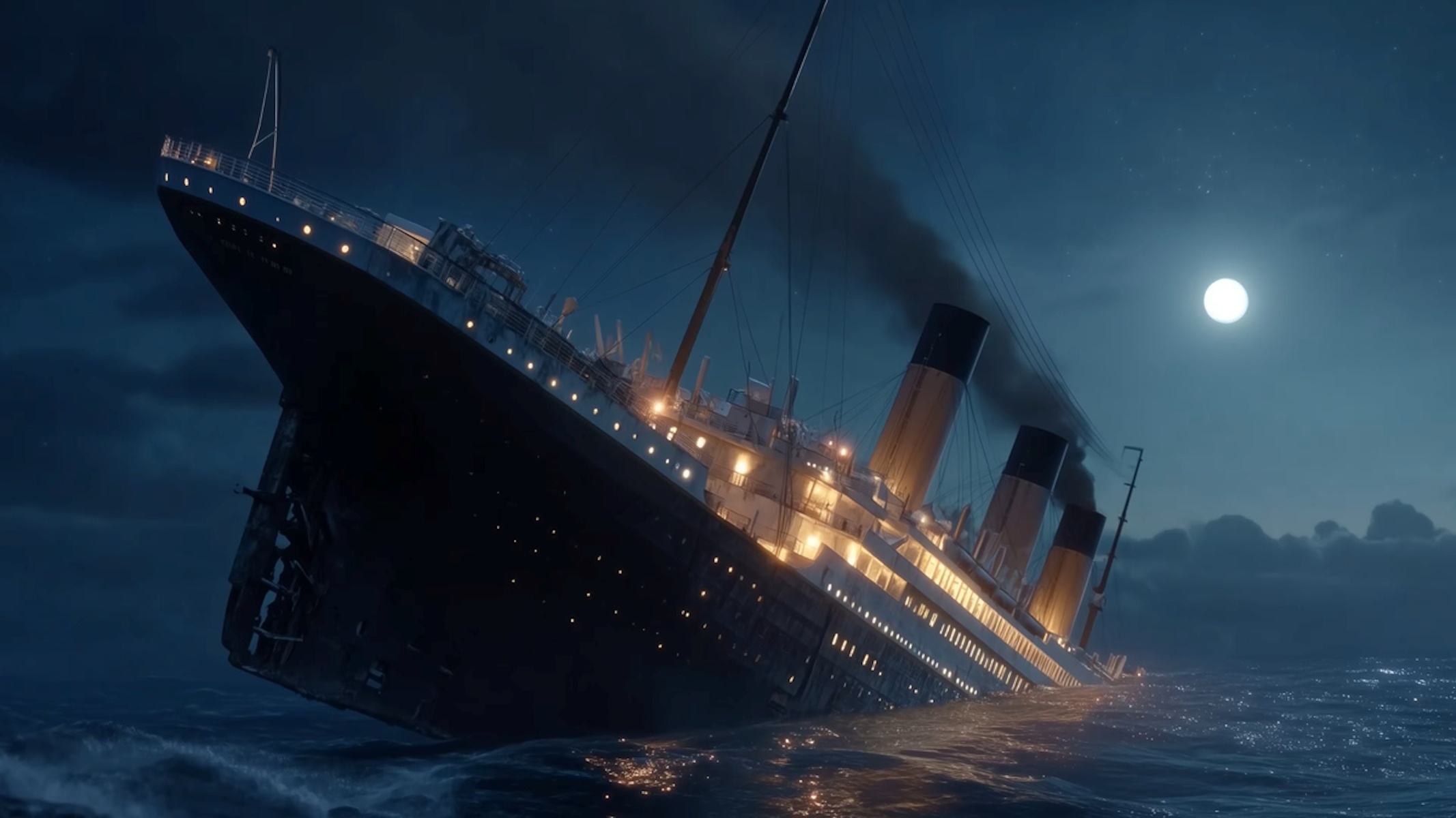Titanic Escape Simulator il relitto del titanic che affonda