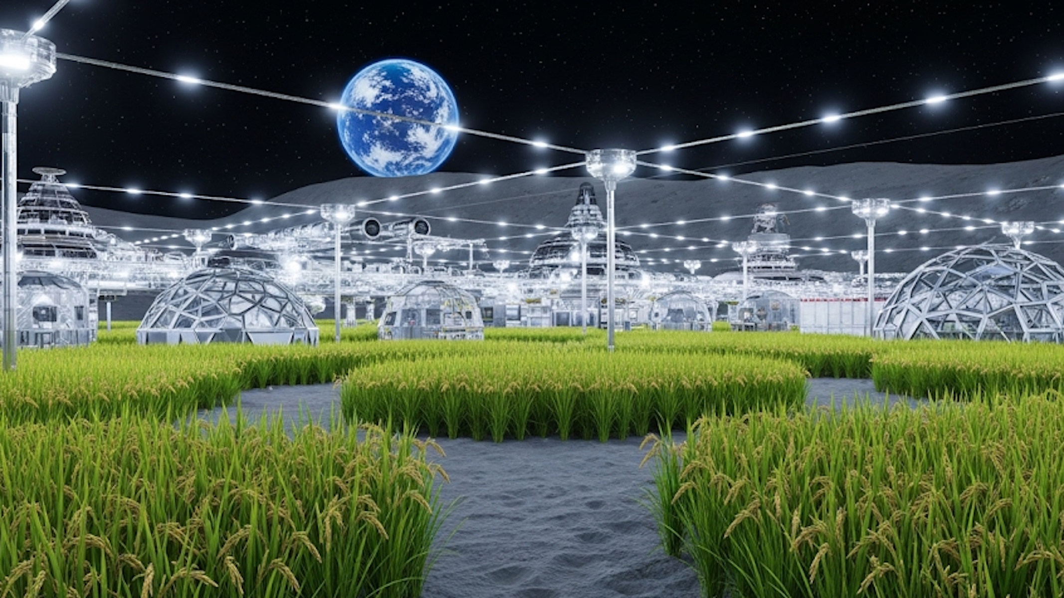 l'idea del progetto moon-rice, coltivazione del riso sulla luna
