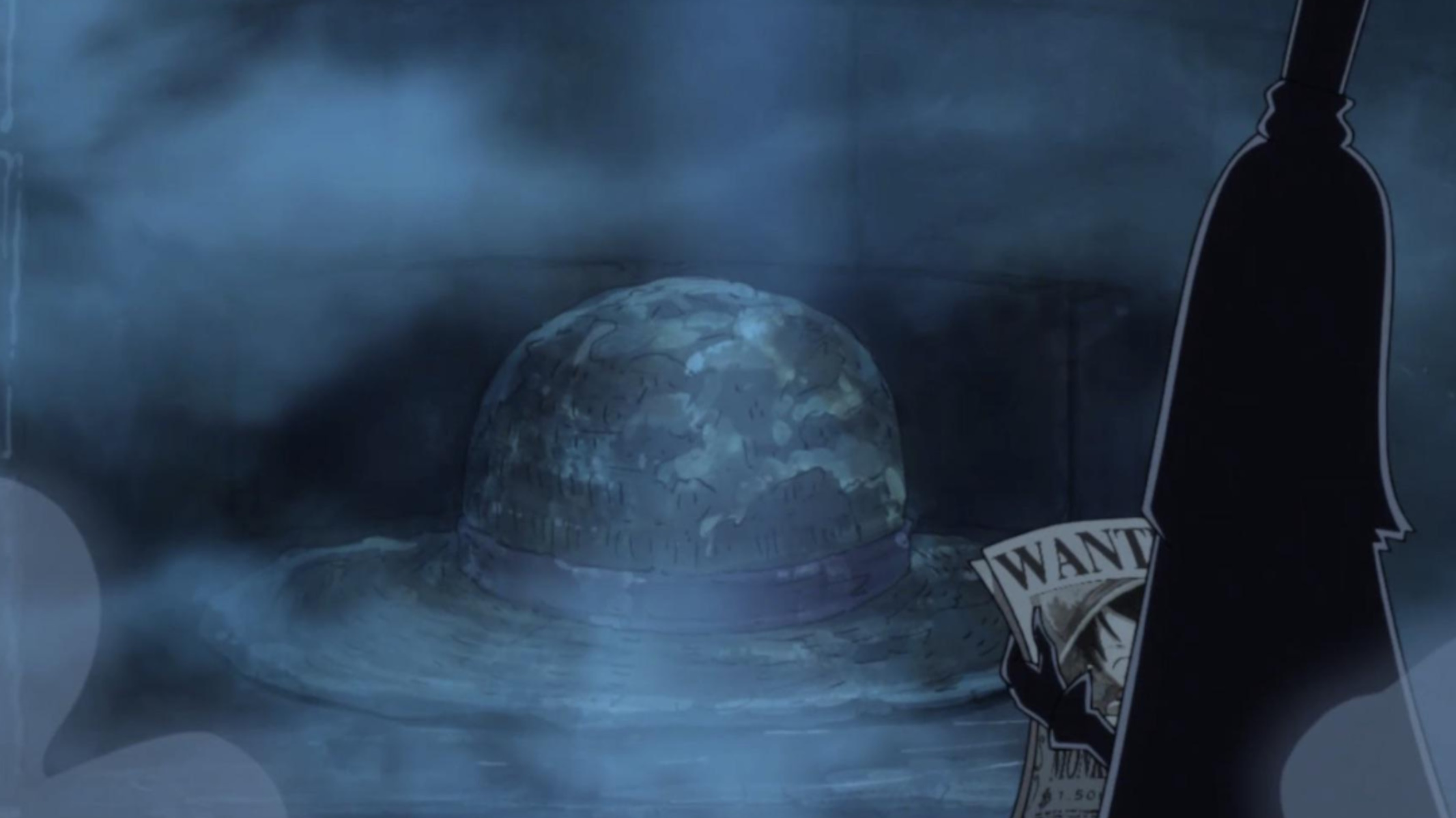 il cappello congelato nell'antro di imu in One Piece