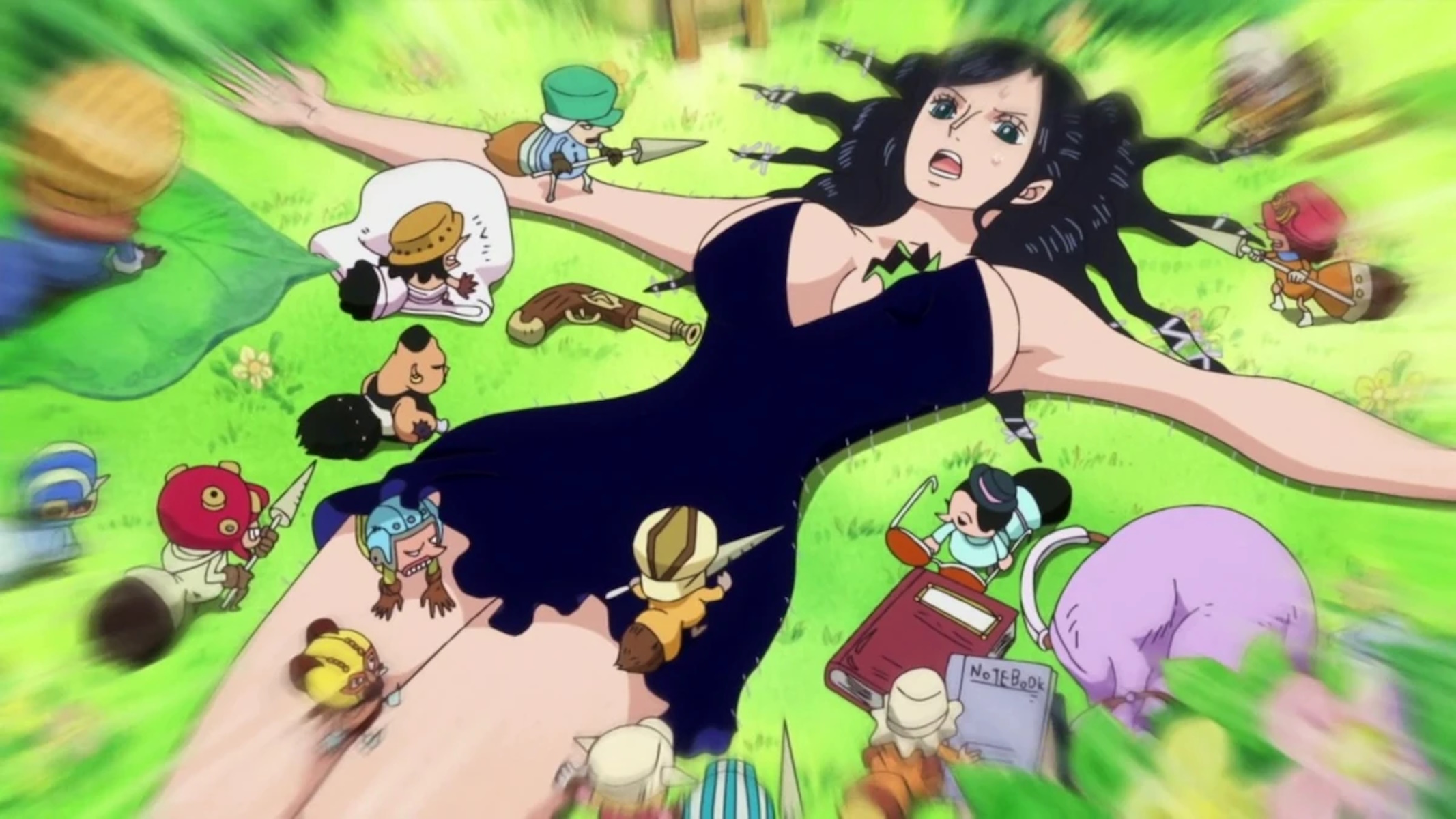 I Tontatta assaliscono Nico Robin in One Piece