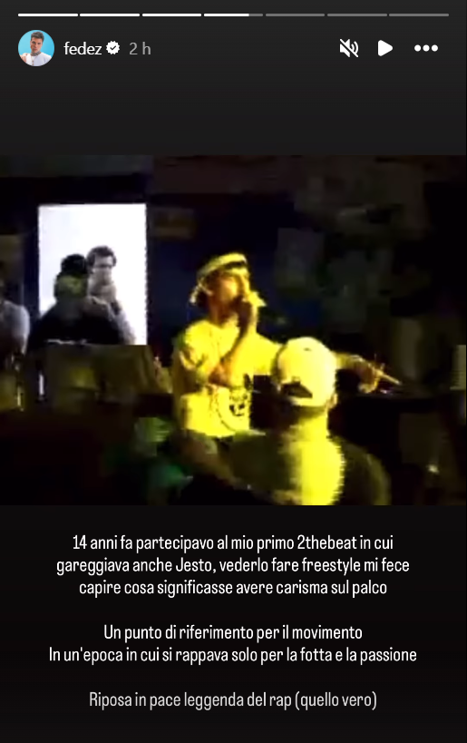 Addio a Jesto: il rapper romano si spegne all'età di 41 anni, le parole di cordoglio di Hyst e Fedez 2 357e55af1081b0bfcb6c191c78ef9570