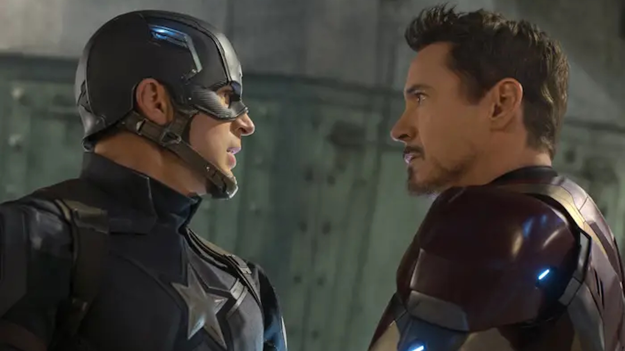 Gli Avengers Capitan America e Iron Man in un duro faccia a faccia