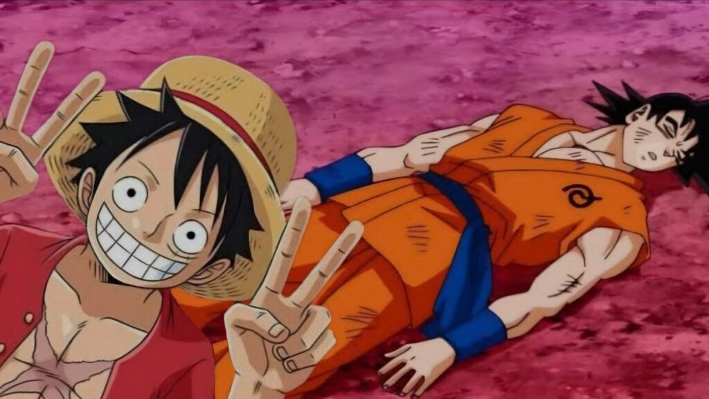 luffy sconfigge goku one piece dragon ball