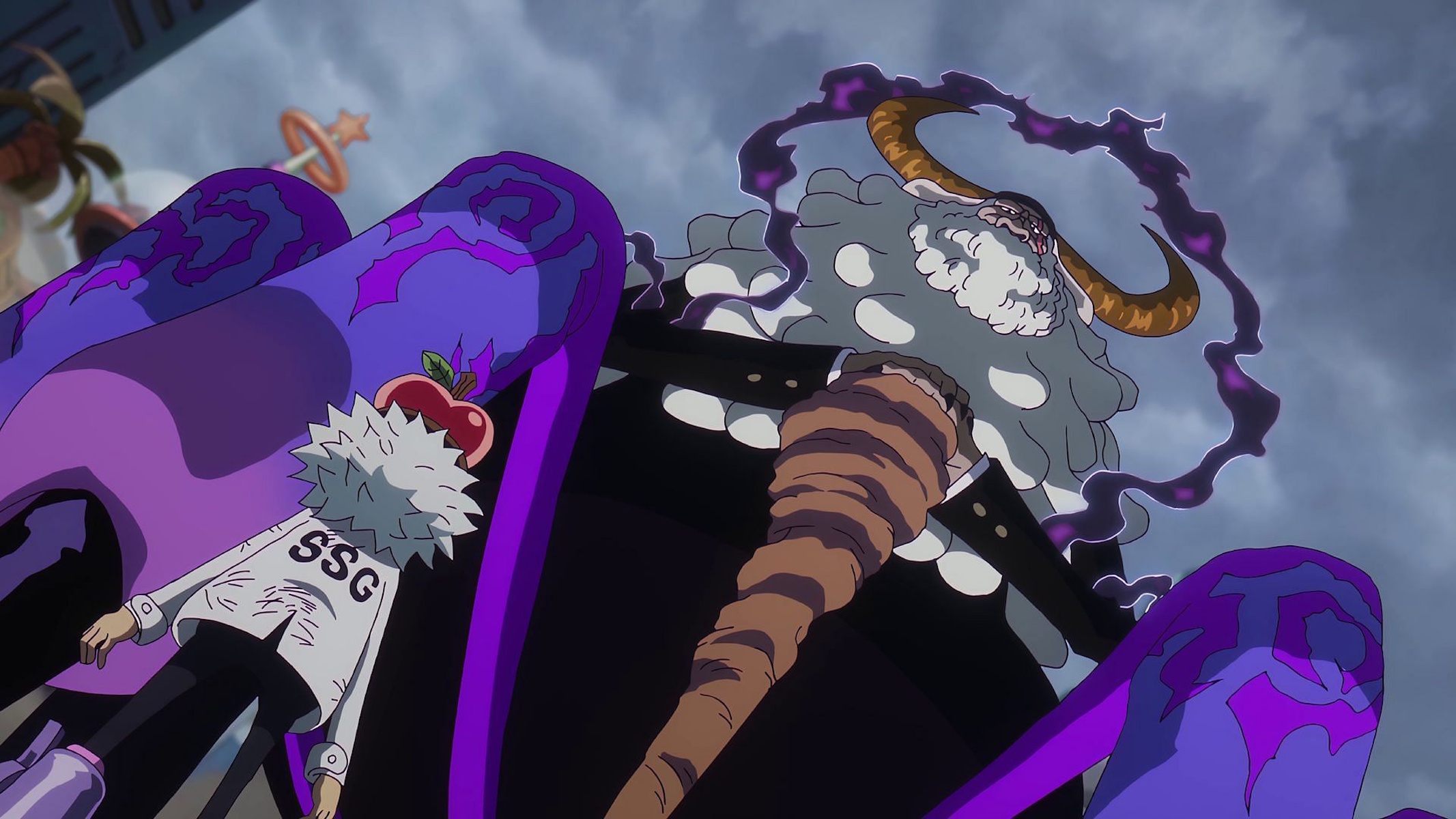 Vegapunk davanti a Saturn nell'anime di One Piece