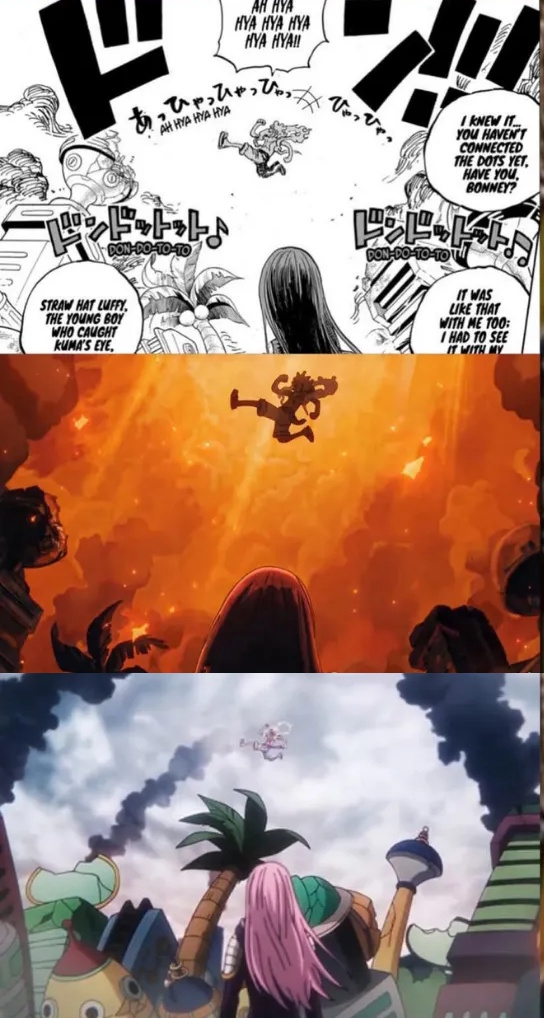 One Piece 1141: Toei torna sui suoi passi e rifà la scena in cui Bonney vede Nika per la prima volta 1 one piece bonney vede nika 1140