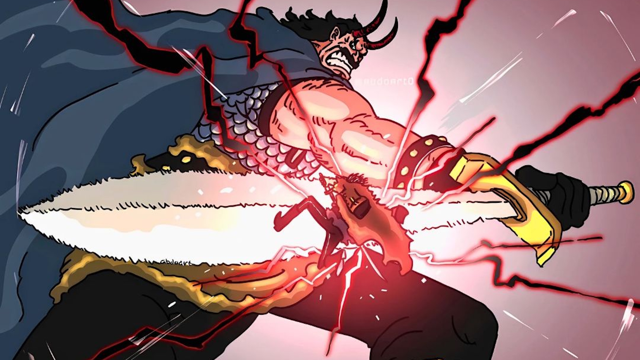 Rocks contro Harald nel manga di One Piece