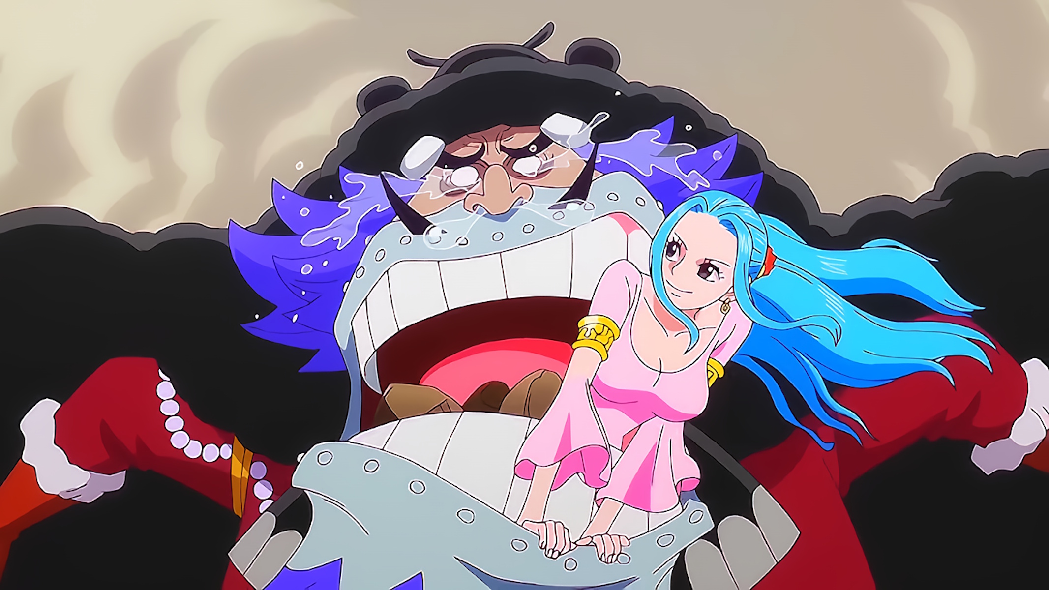 Wapol e Vivi di One Piece in fuga