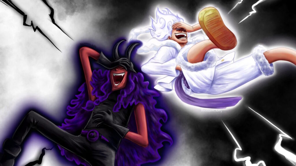 One Piece 1156: Due frutti, due Nika? La teoria che collega il destino di Luffy e Loki 2 Luffy e Loki ridono alla maniera di Nika in One Piece