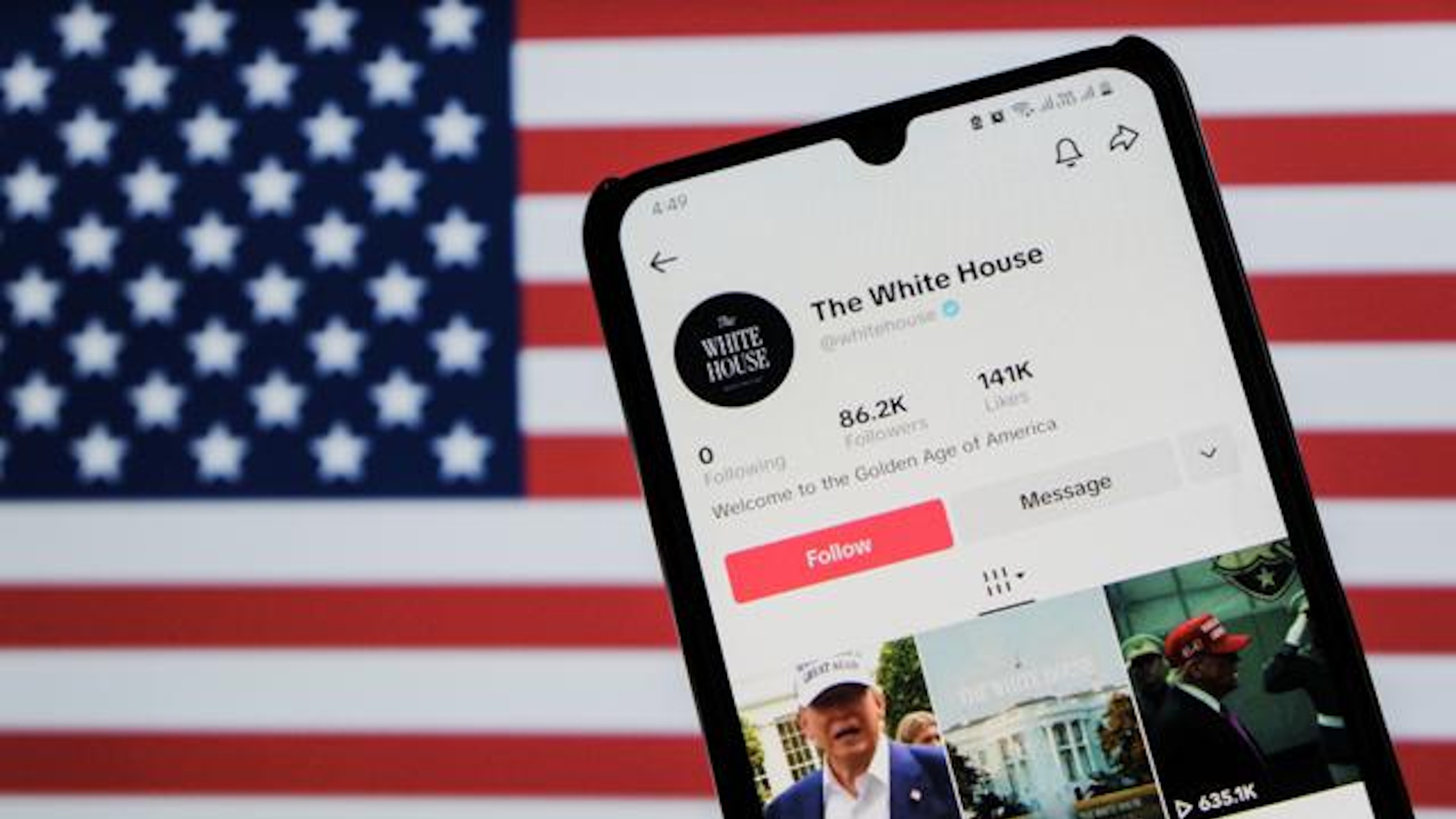 il profilo tiktok de la casa bianca