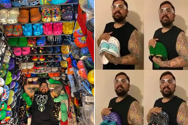 3800 paia di Crocs: un uomo entra nel Guinness dei Primati con una collezione fuori dal comune 2 NYPICHPDPICT000009342426