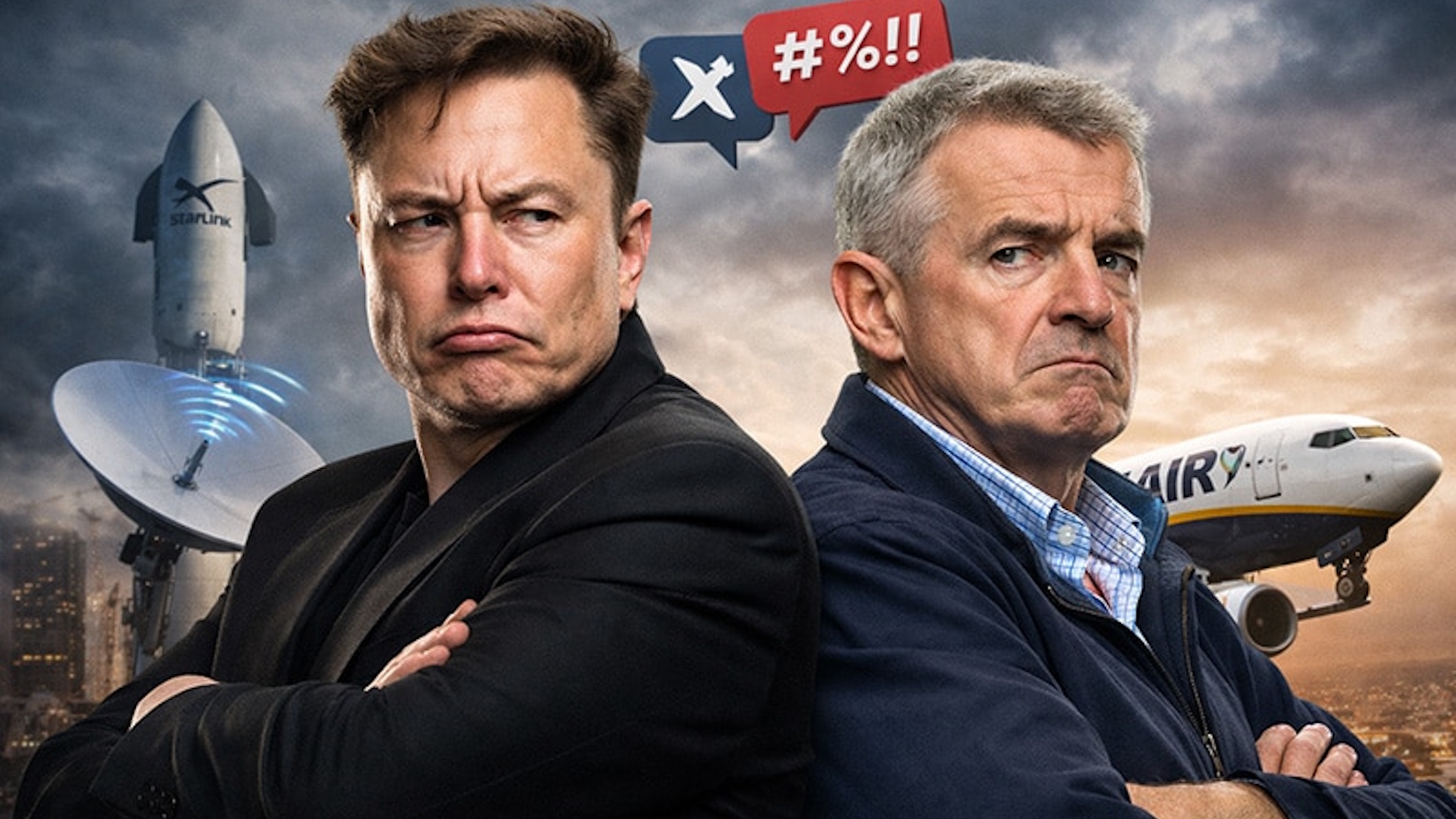 Scontro tra Elon Musk e Michael O'Leary sulla possibilità di starlink sui mezzi ryanair