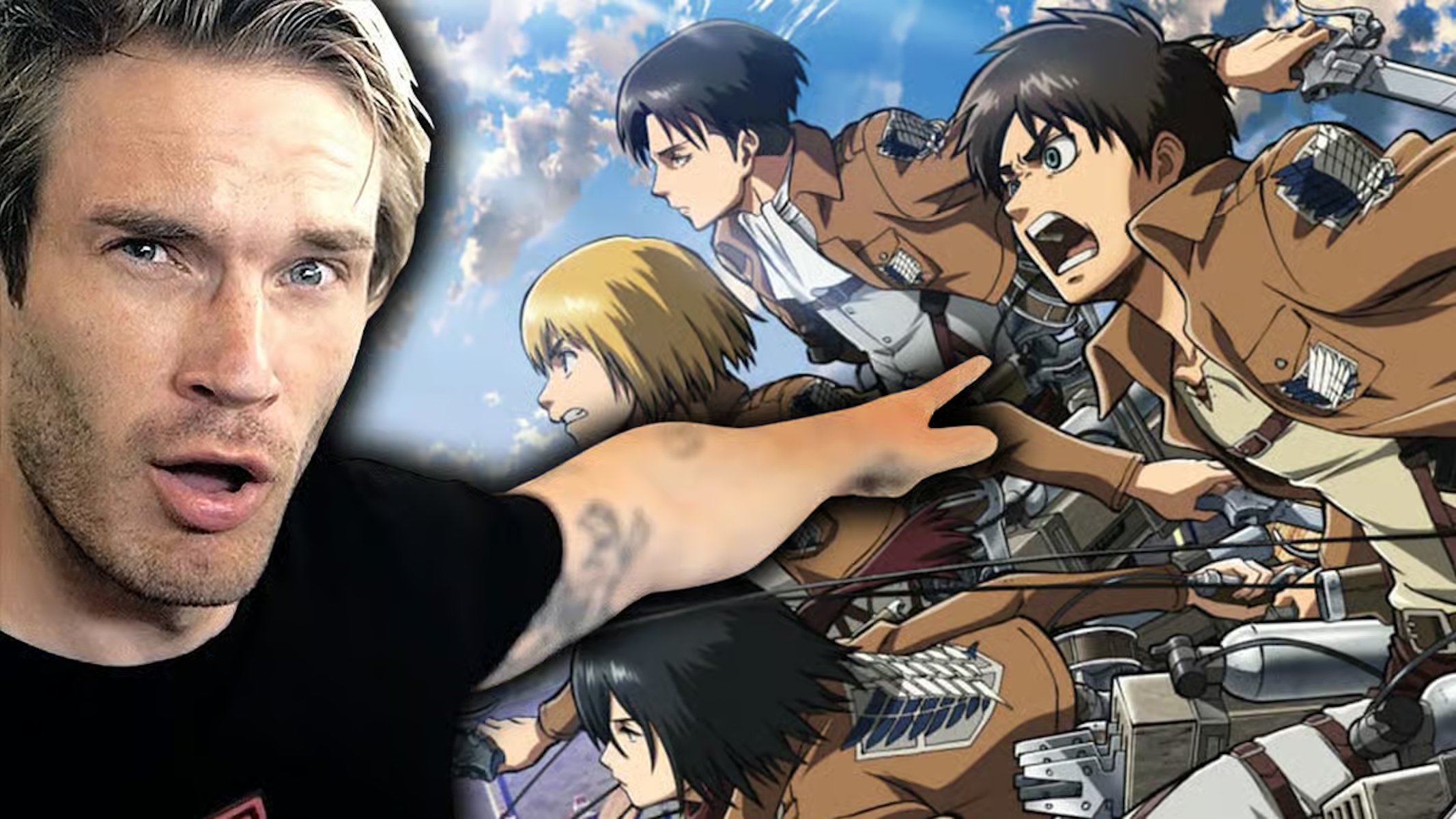 PewDiePie passa un giorno con i creatori de l'attacco dei giganti in Wit Studio