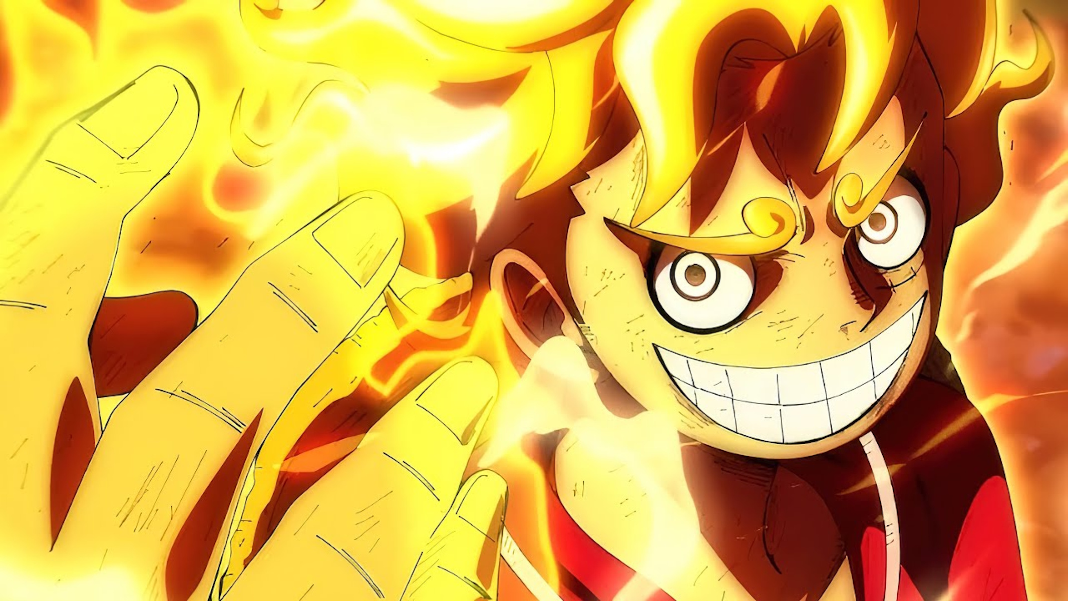 One Piece: un luffy fiammeggiante in gear 5
