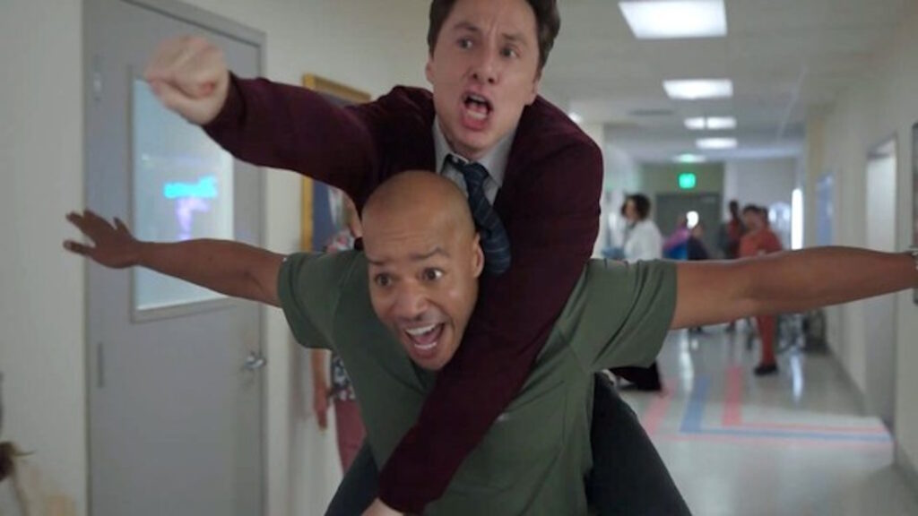 J.D. e Turk nel revival 2026 di scrubs