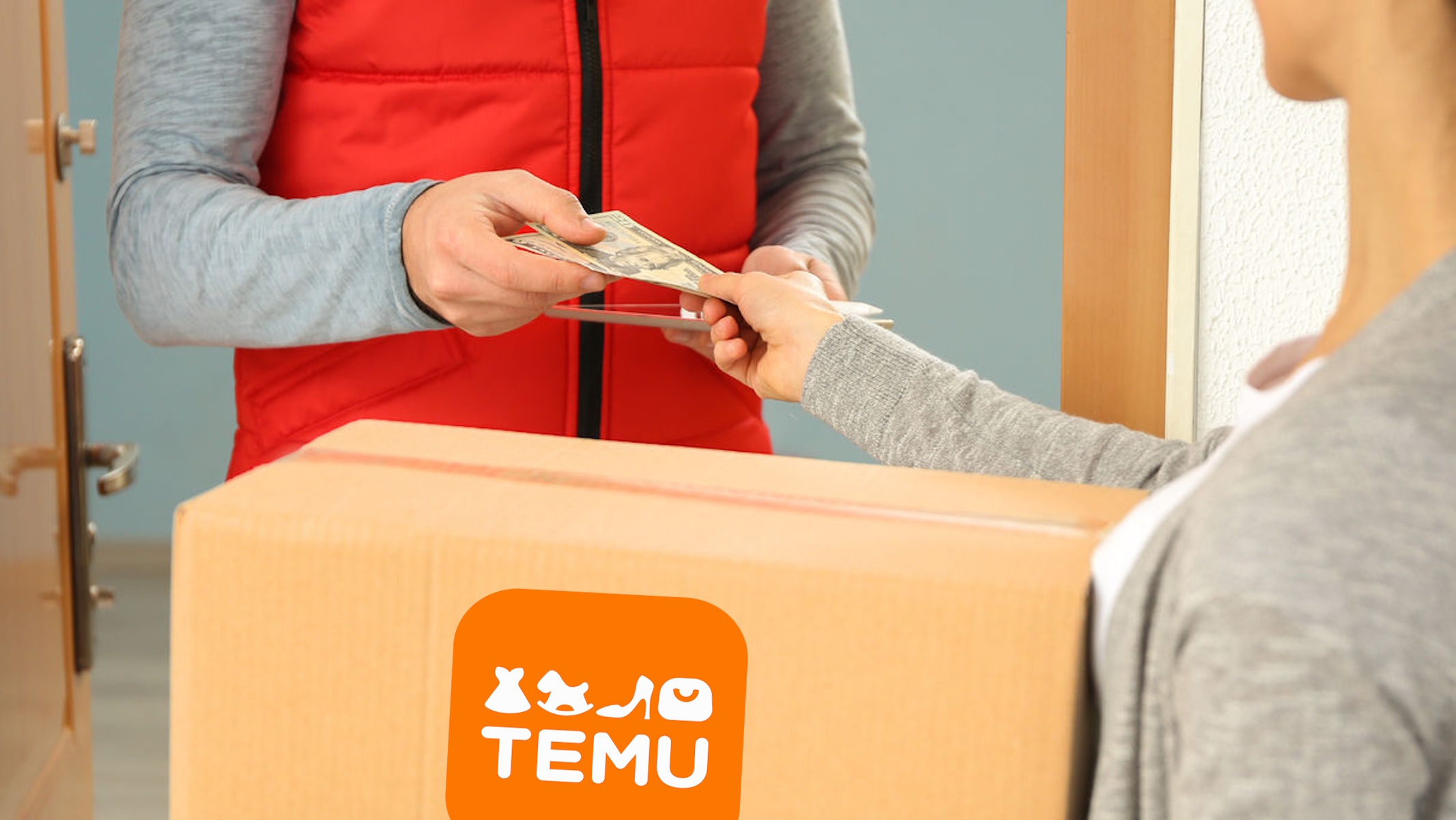 Consegna pacchi di Temu con pagamento