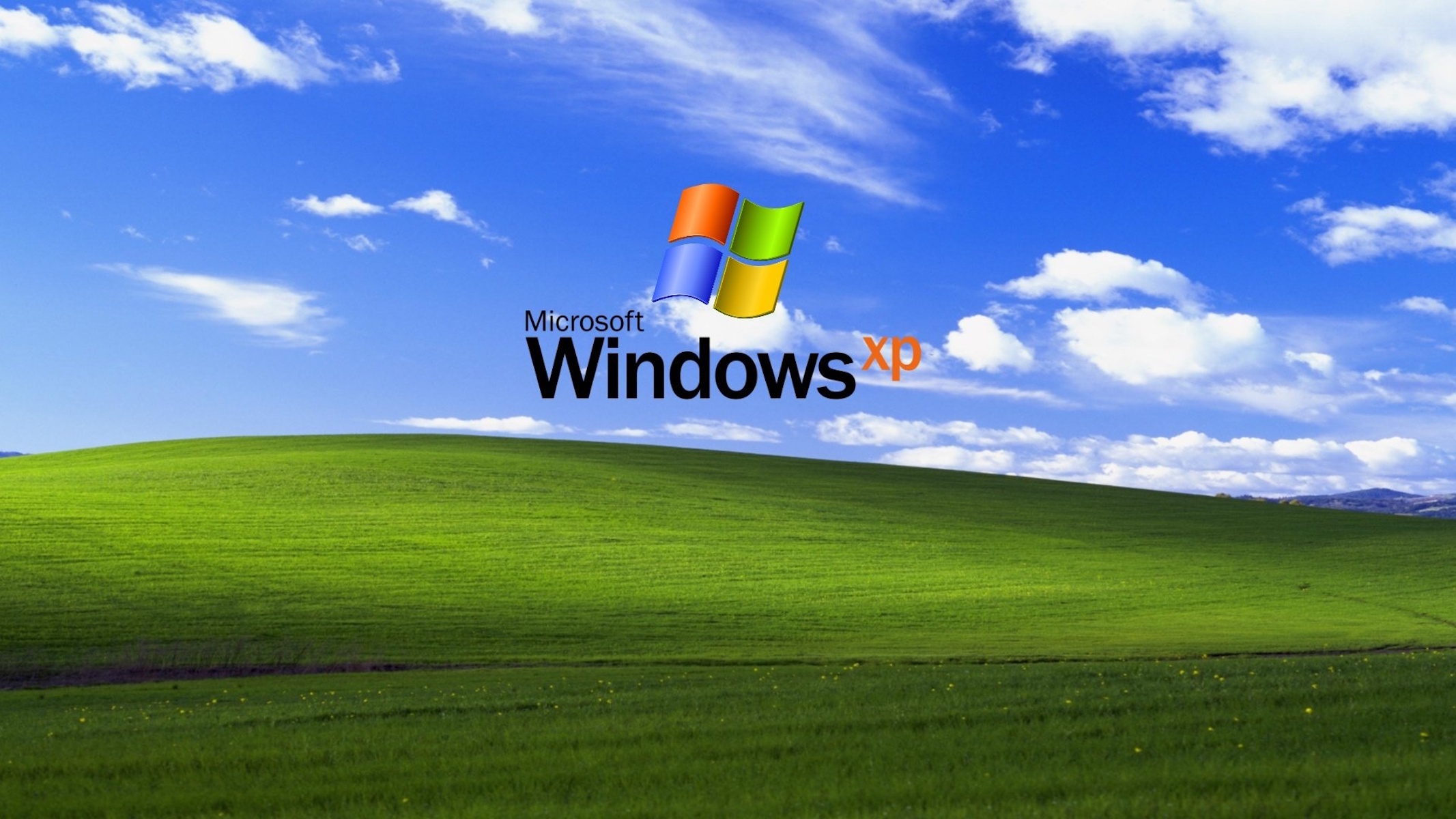 l'iconico sfondo bliss di windows xp