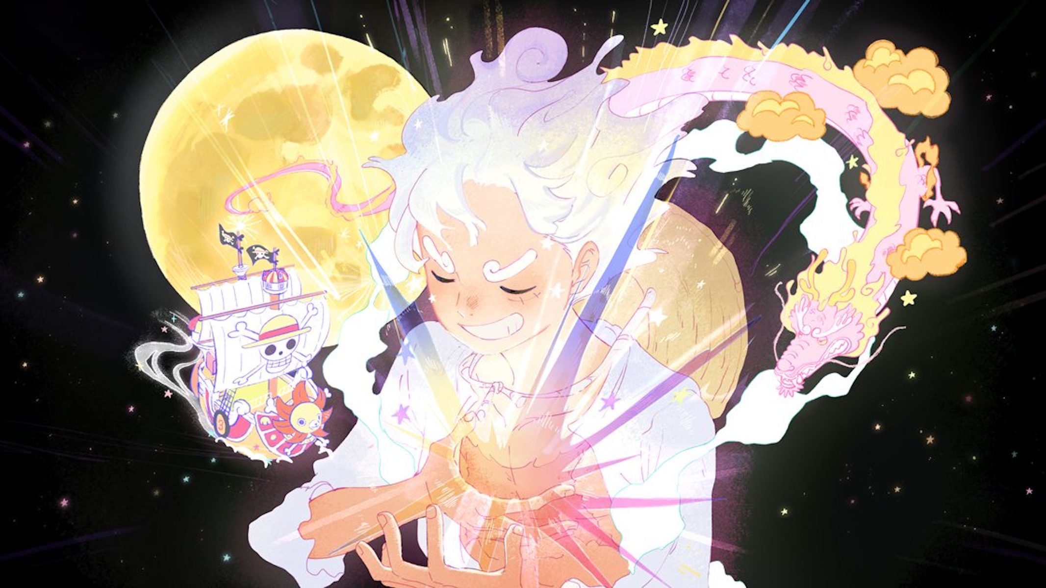 illustrazione celebrativa per il compleanno di luffy di one piece